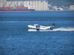 Sea plane taking off